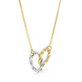 Clover 14K Two Tone Gold Twisted Interlocking Circle Necklace Adjustable 16 18
