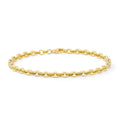 Clover 14K Yellow Gold Alternating Oval Link Bracelet 7.5