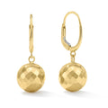 Clover 14K Yellow Gold Diamond Cut Bead Drop Earrings