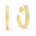 Clover 14K Yellow Gold Diamond Cut J Hoop Earrings