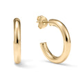Clover 14K Yellow Gold High Polish Classic Hoop Stud Earrings