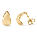 Clover 14K Yellow Gold High Polish Curved Teardrop Stud Earrings
