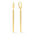 Clover 14K Yellow Gold High Polish Cylindrical Drop Earrings