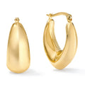 Clover 14K Yellow Gold High Polish Graduated Puffed Hoop Earrings