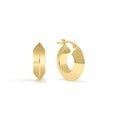 Clover 14K Yellow Gold High Polish Knife Edge Hoop Earrings