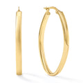 Clover 14K Yellow Gold High Polish Oval Hoop Earrings