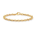 Clover 14K Yellow Gold High Polish Puff Oval Link Bracelet 7.5