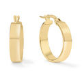 Clover 14K Yellow Gold High Polish Square Tube Hoop Earrings