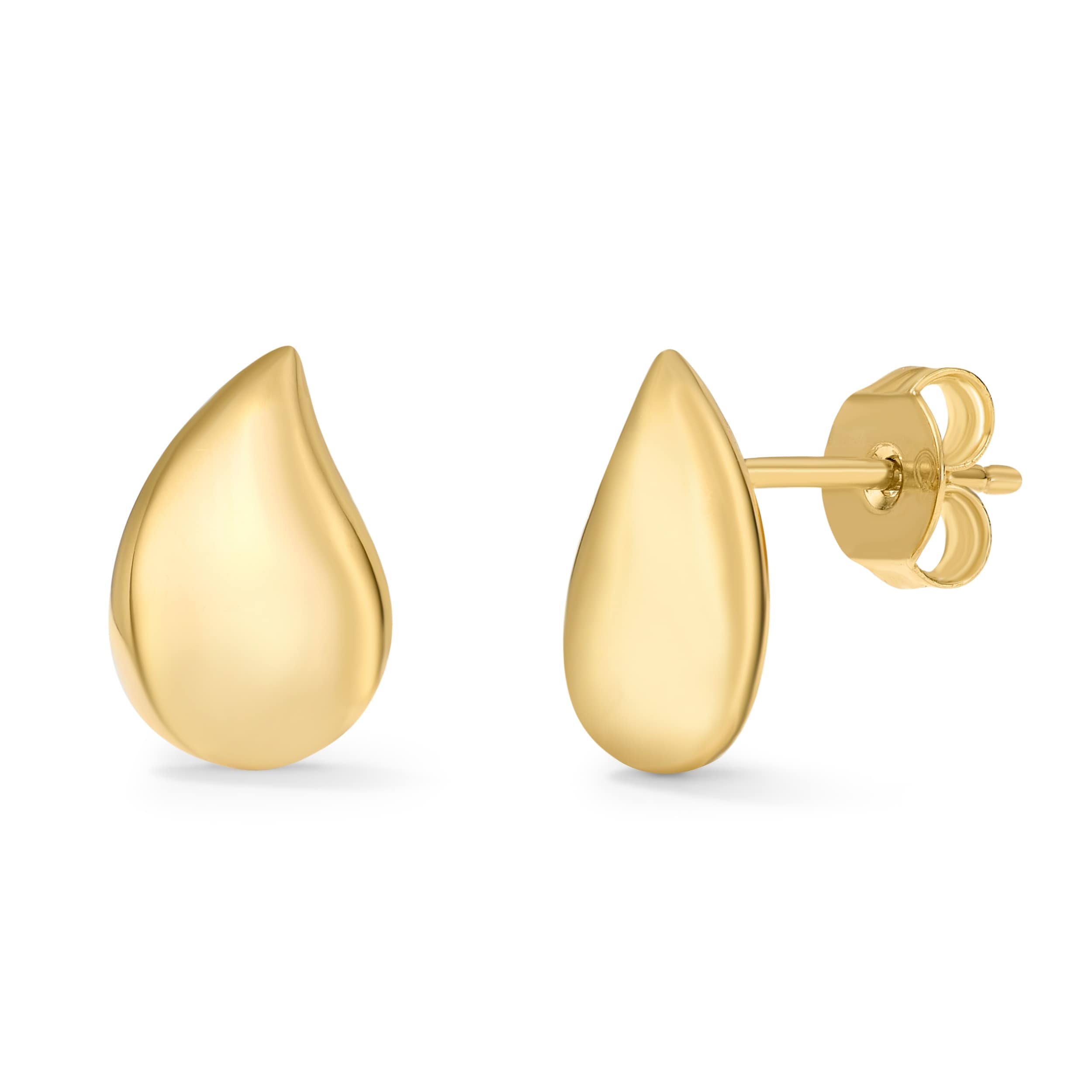 Clover 14K Yellow Gold High Polish Teardrop Stud Earrings