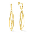Clover 14K Yellow Gold High Polish Twisted Oval Drop Earrings