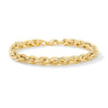 Clover 14K Yellow Gold Knife Edge Twisted Link Bracelet 7.5