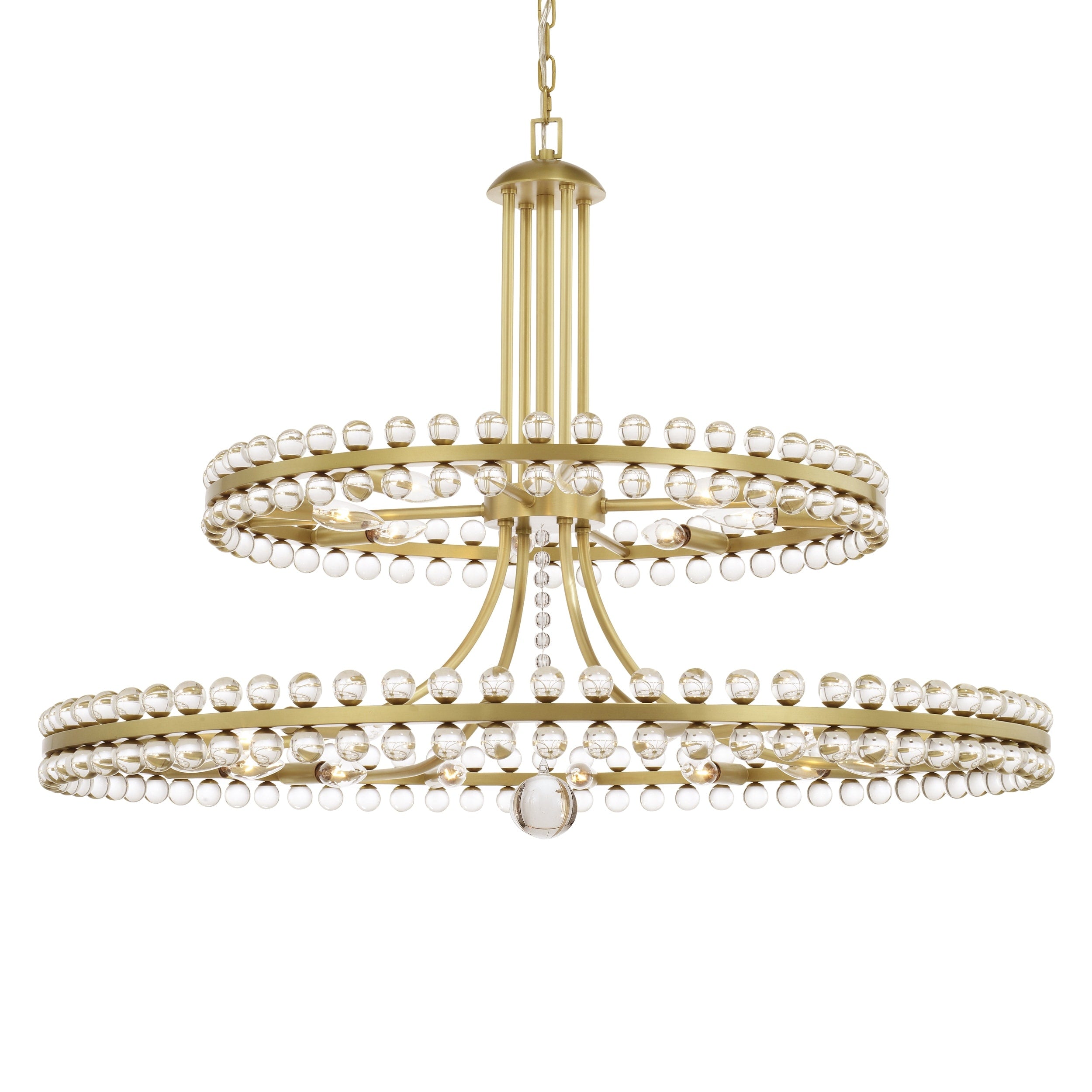 Clover 24 Light Aged Brass Chandelier Aged Brass