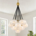 Cluster Chandelier Milk Glass Bubble Ceiling Lights W Global Glass Shade