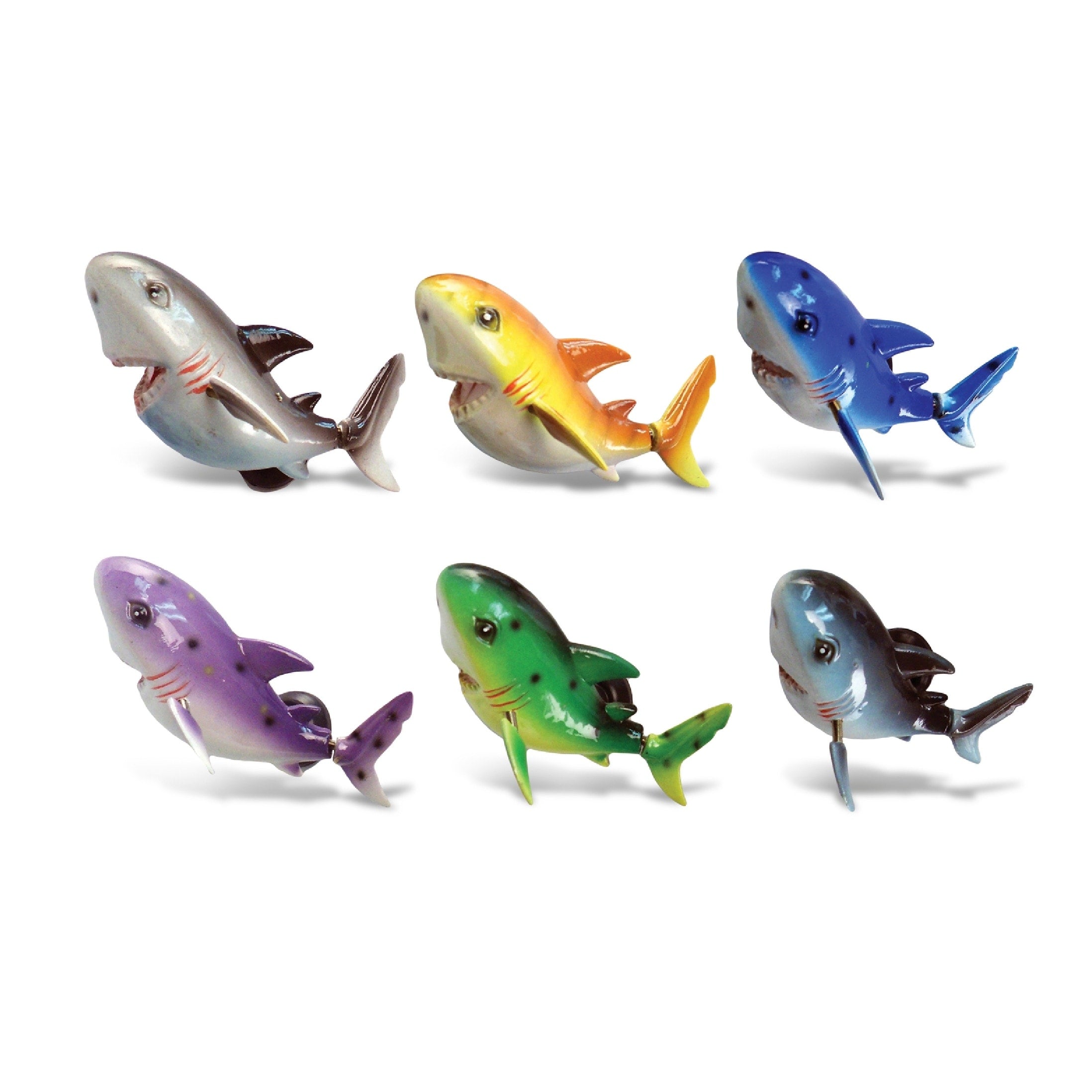 Multicolor Plastic Biting Shark Bobble Magnets