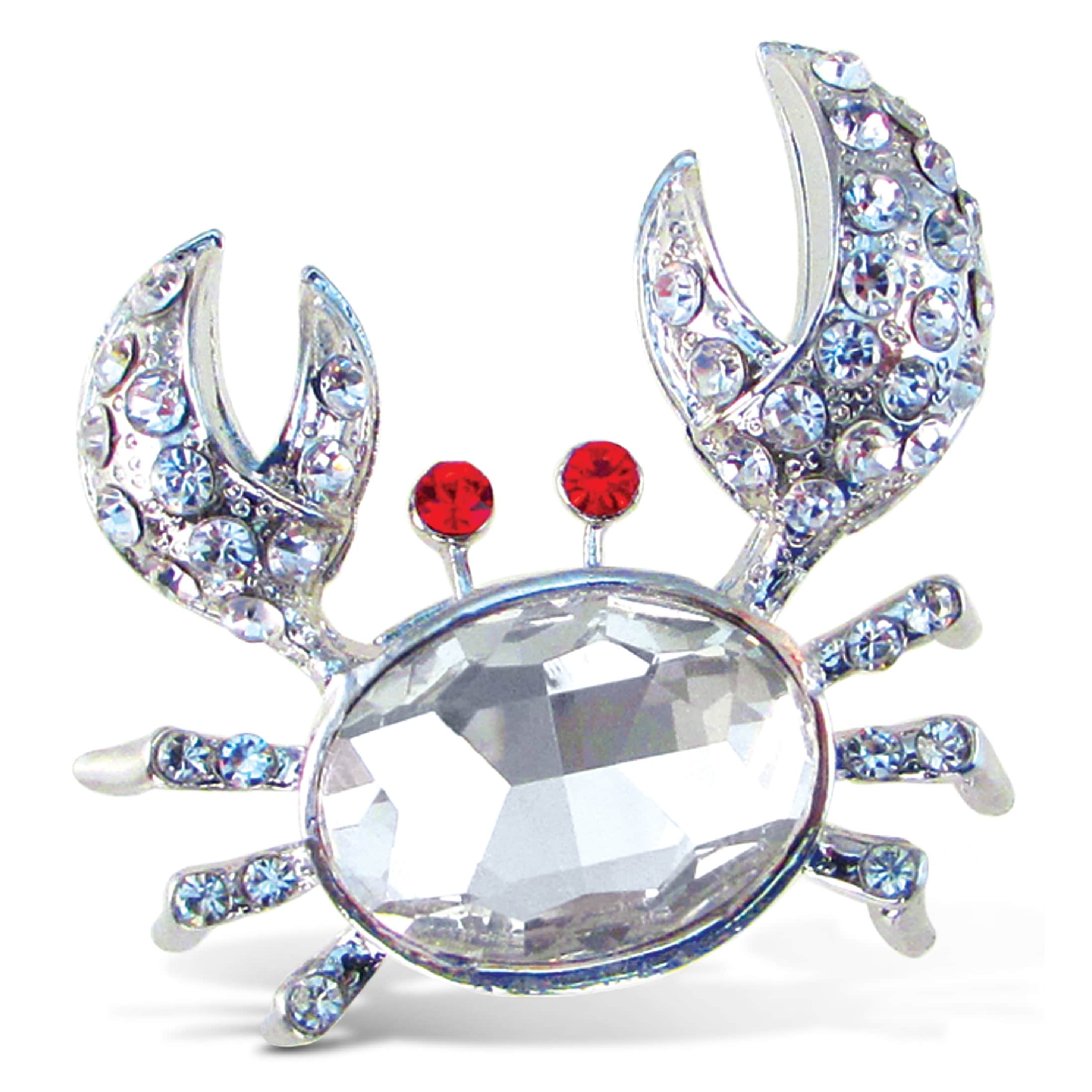 Puzzled Crystal Metal Crab Refrigerator Magnet