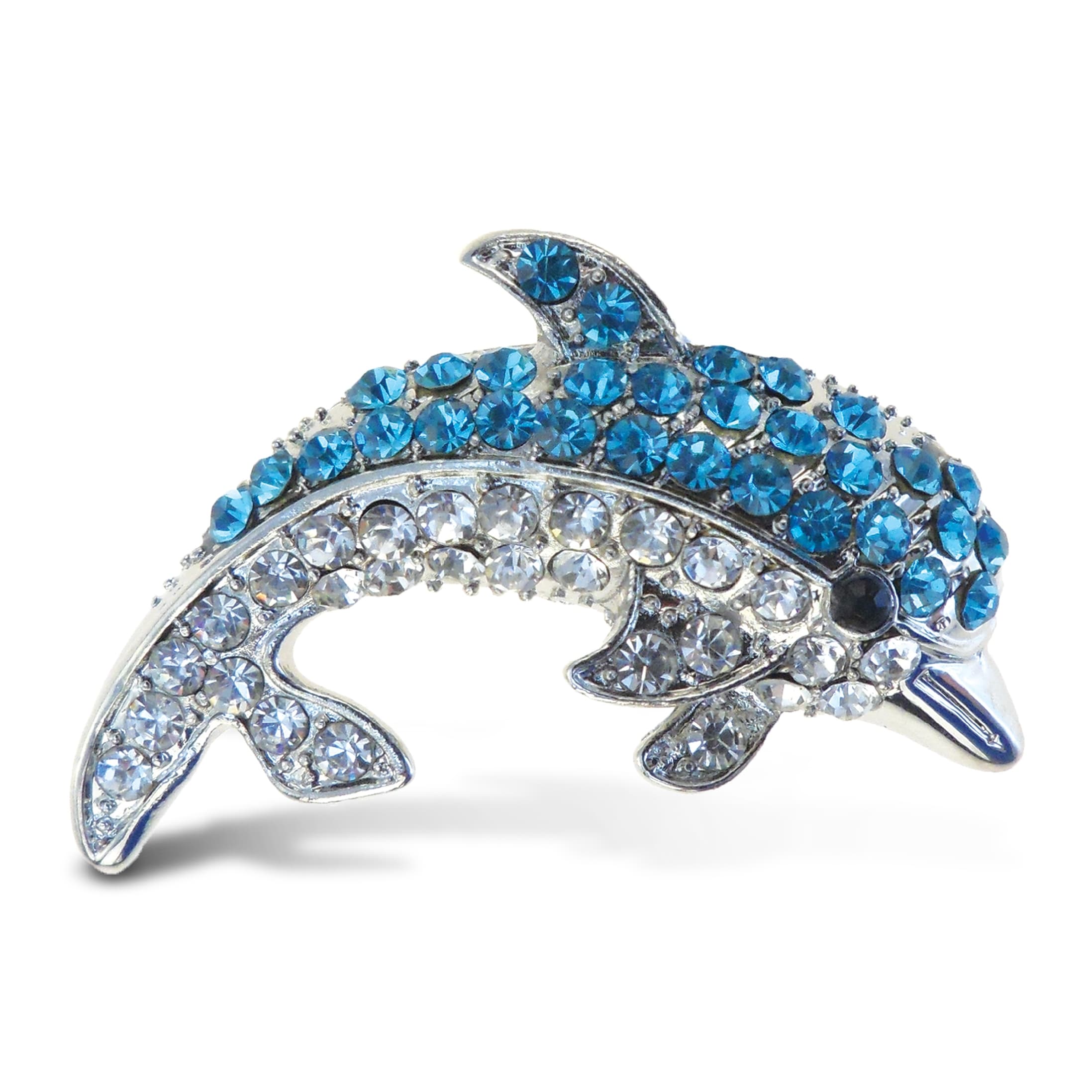 Puzzled Inc. Dolphin Multicolored Metal Sparkling Refrigerator Magnets With Crystals