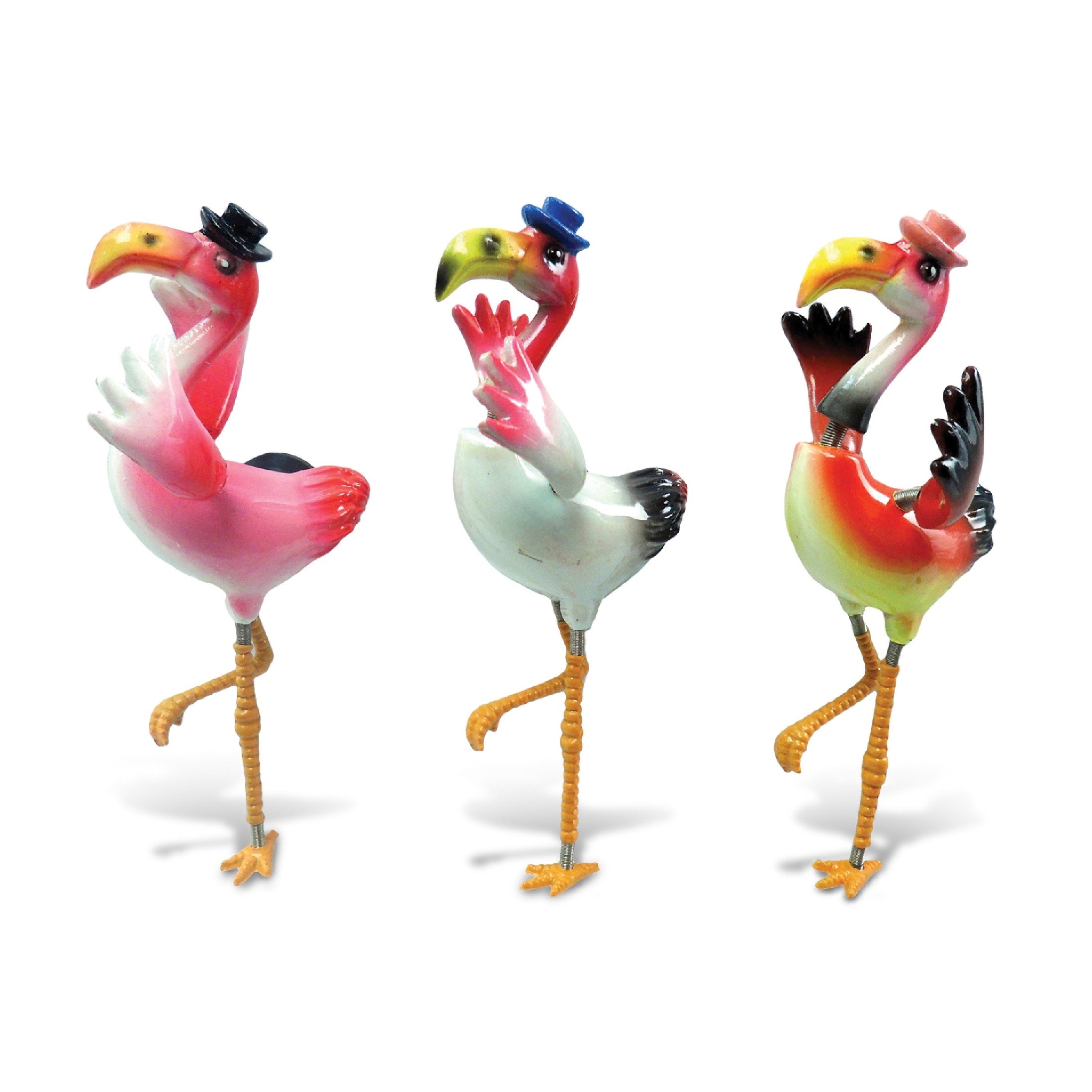 Multicolor Plastic Flamingo Bobble Magnets