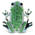 Puzzled Frog With Crystals Sparkling Refrigerator Magnet