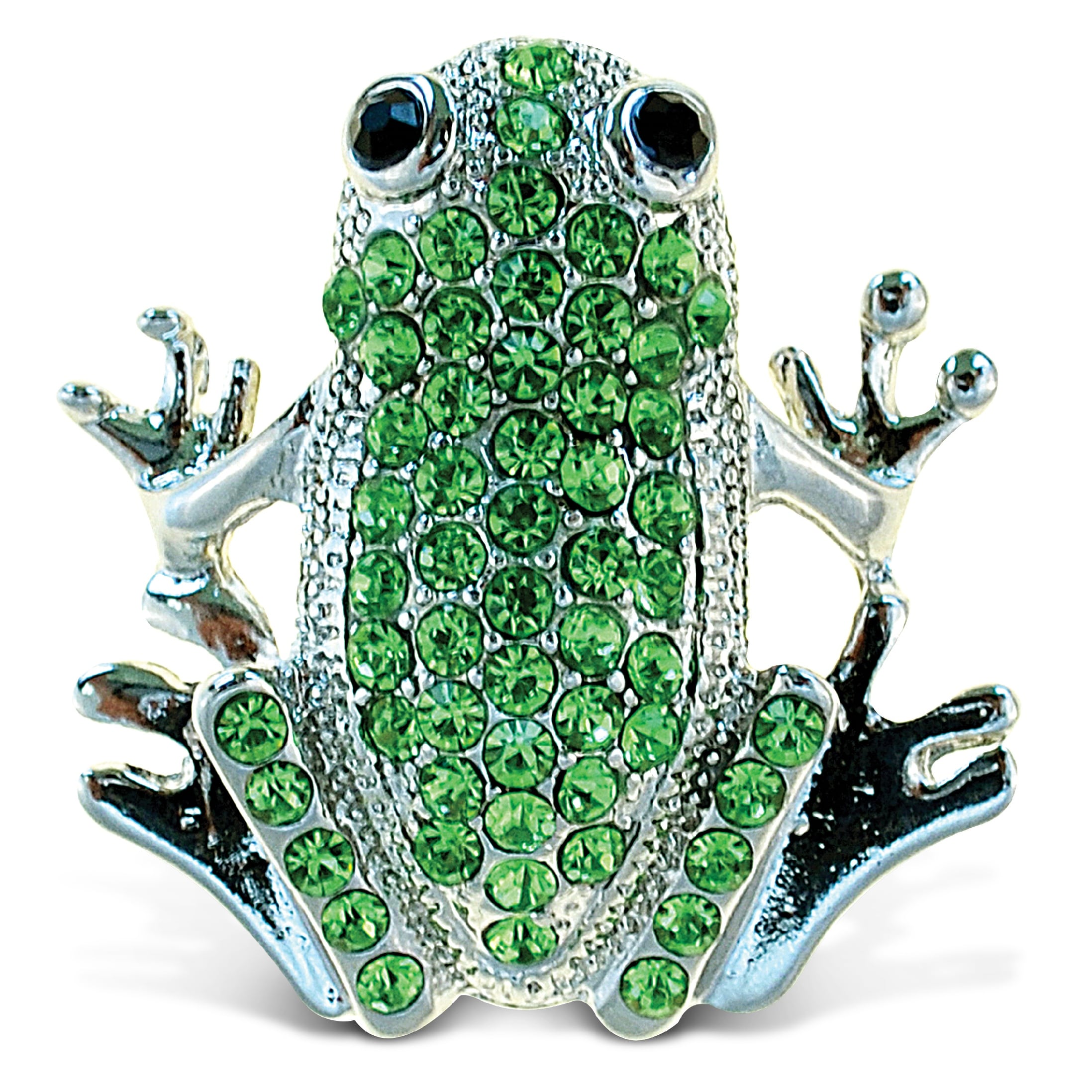 Puzzled Frog With Crystals Sparkling Refrigerator Magnet
