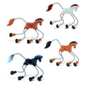 Puzzled Plastic Horse Springy Magnet Set Of 4
