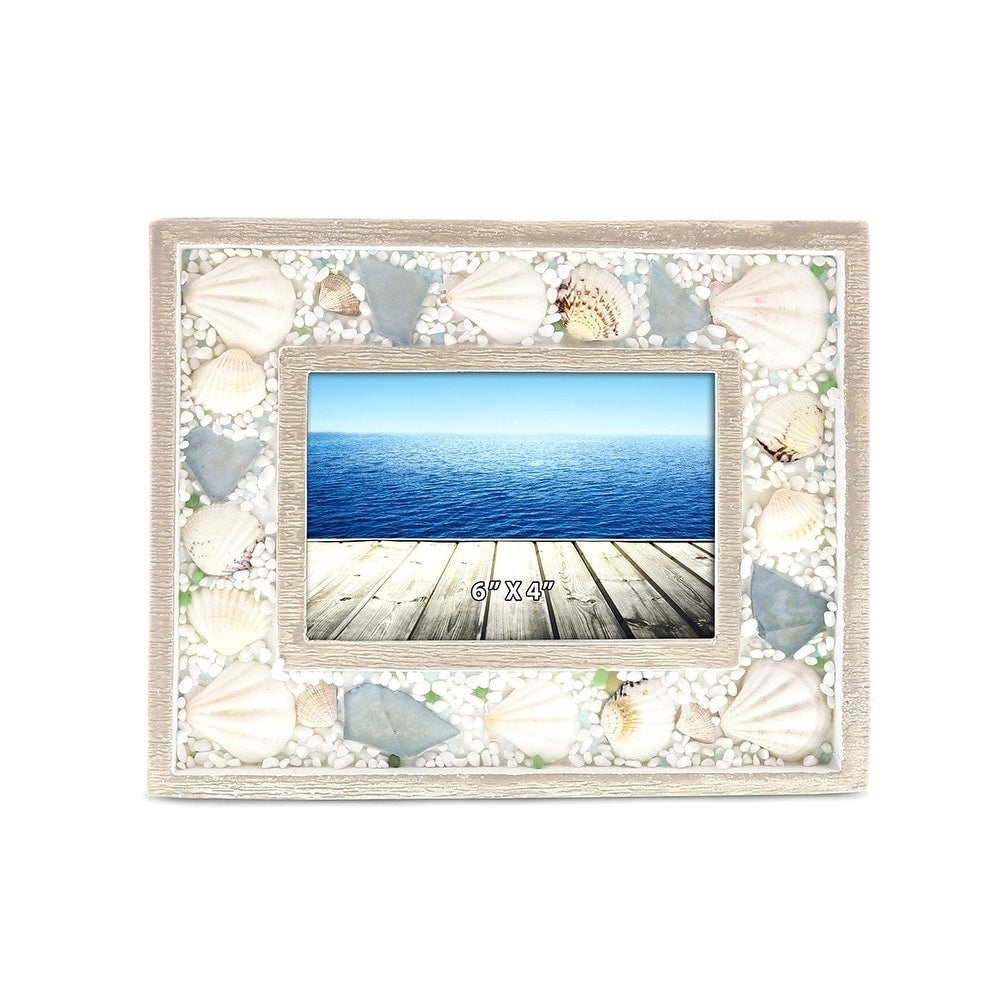 Cota Global Oceanic Sea Shell Photo Frame 4 Inch X 6 Inch Nautical Decor Item 9170
