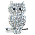 Puzzled Metal Owl Sparkling Refrigerator Magnet