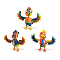 Puzzled Plastic Parrot Bobble Magnet Set Of 3