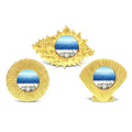 Cota Global Resin Gold Ocean Inspired Photo Frames Nautical Decor 3Pc Set Item 9217