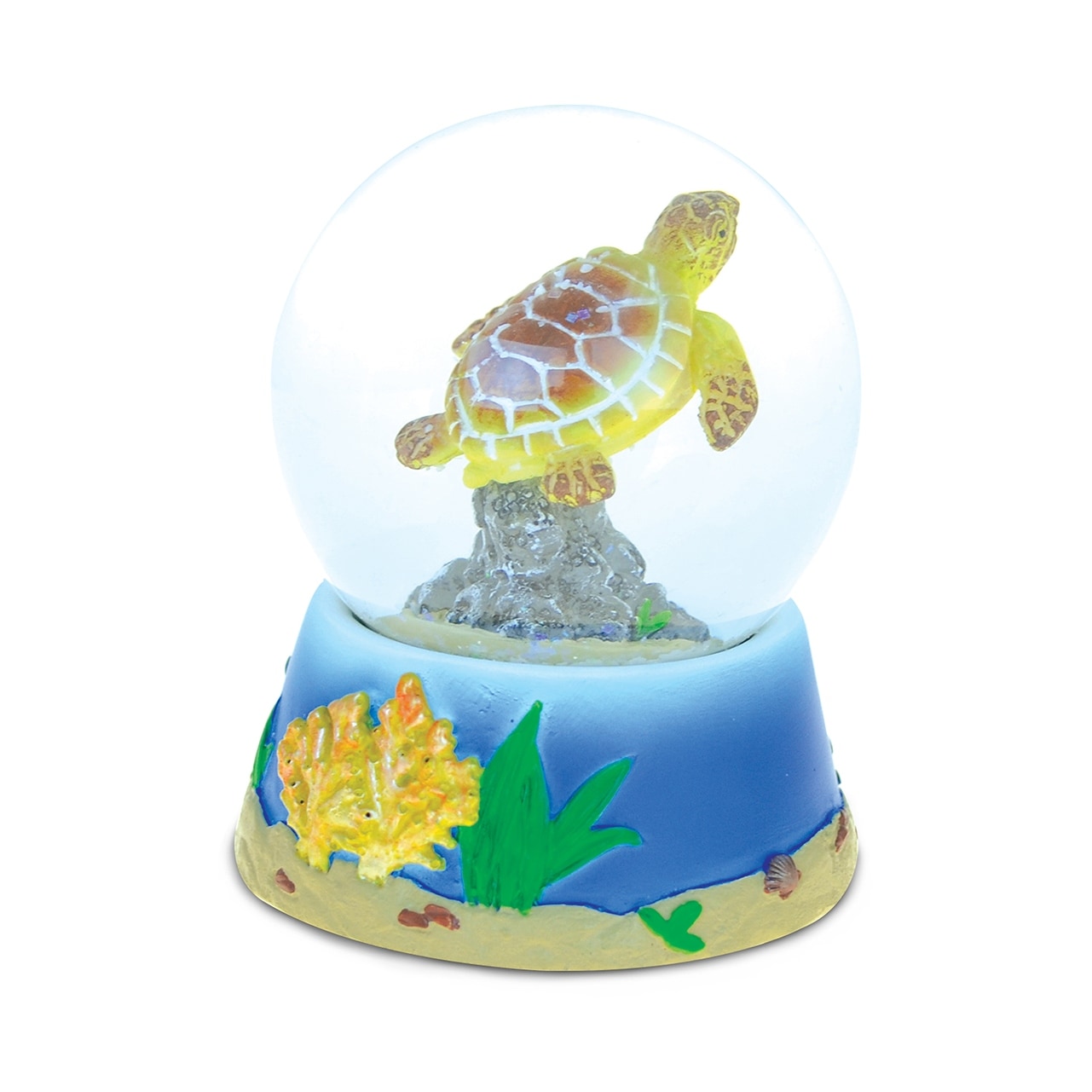 Puzzled Sea Turtle Stone And Resin 65 Millimeter Snow Globe