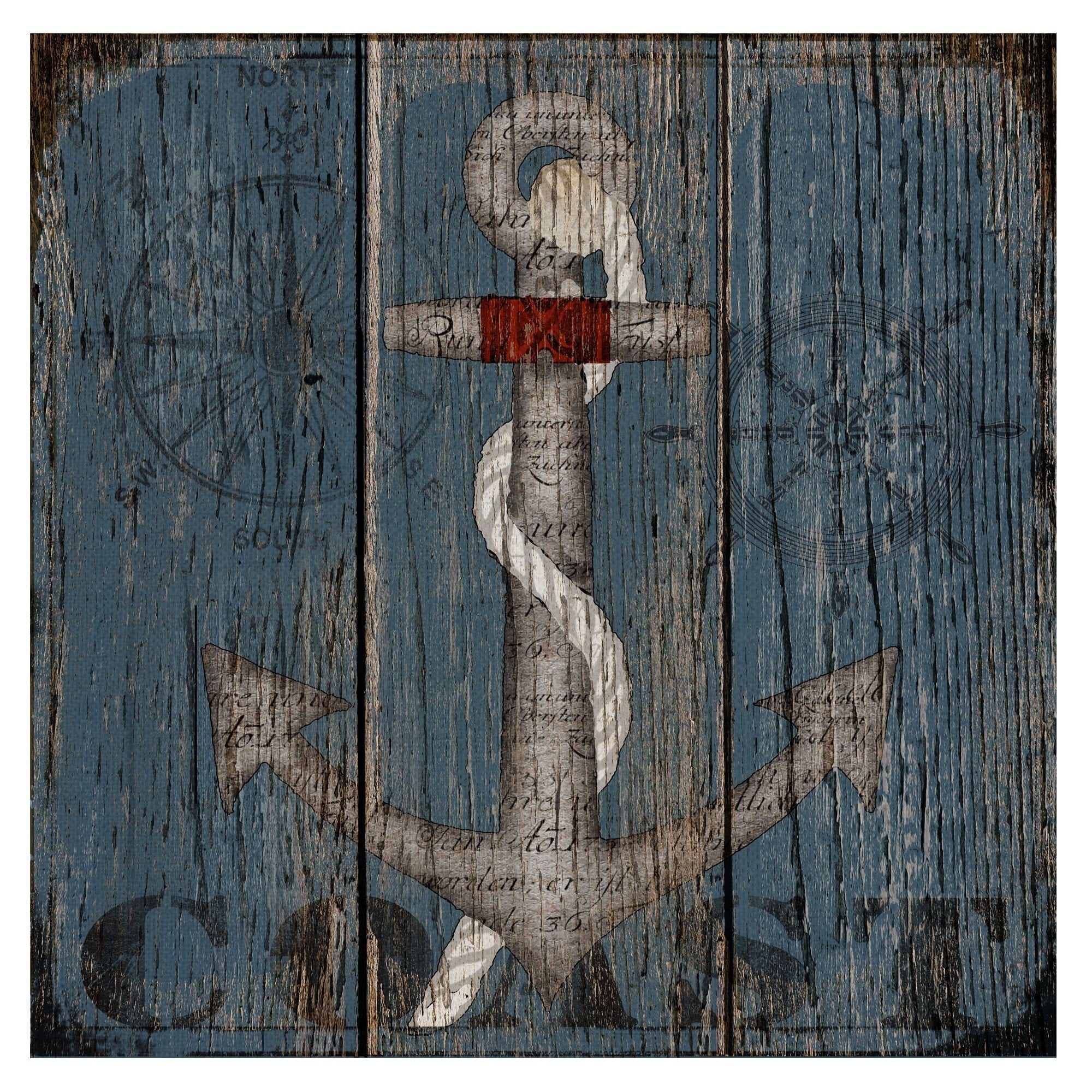 Coastal Anchor By Beth Albert Wrapped Canvas Art Print