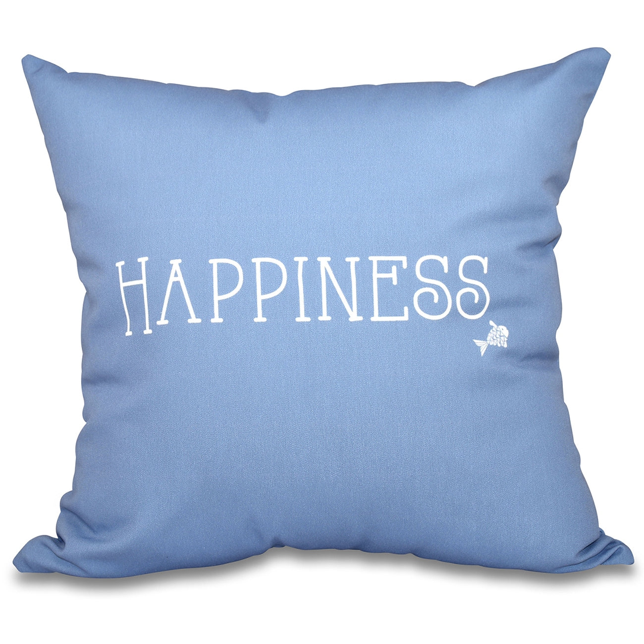 Coastal Happiness Word Print 16 Inch Throw Pillow