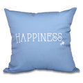Coastal Happiness Word Print 20 Inch Throw Pillow