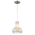 Coastal Scallop 8 Inch Wide 1 Light Mini Pendant In Satin Nickel With Opal Glass 8In W X 8In D X 9In H