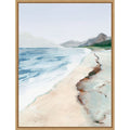 Coastal Serenity Under Overcast Skies By Pi Studio Framed Canvas Wall Art