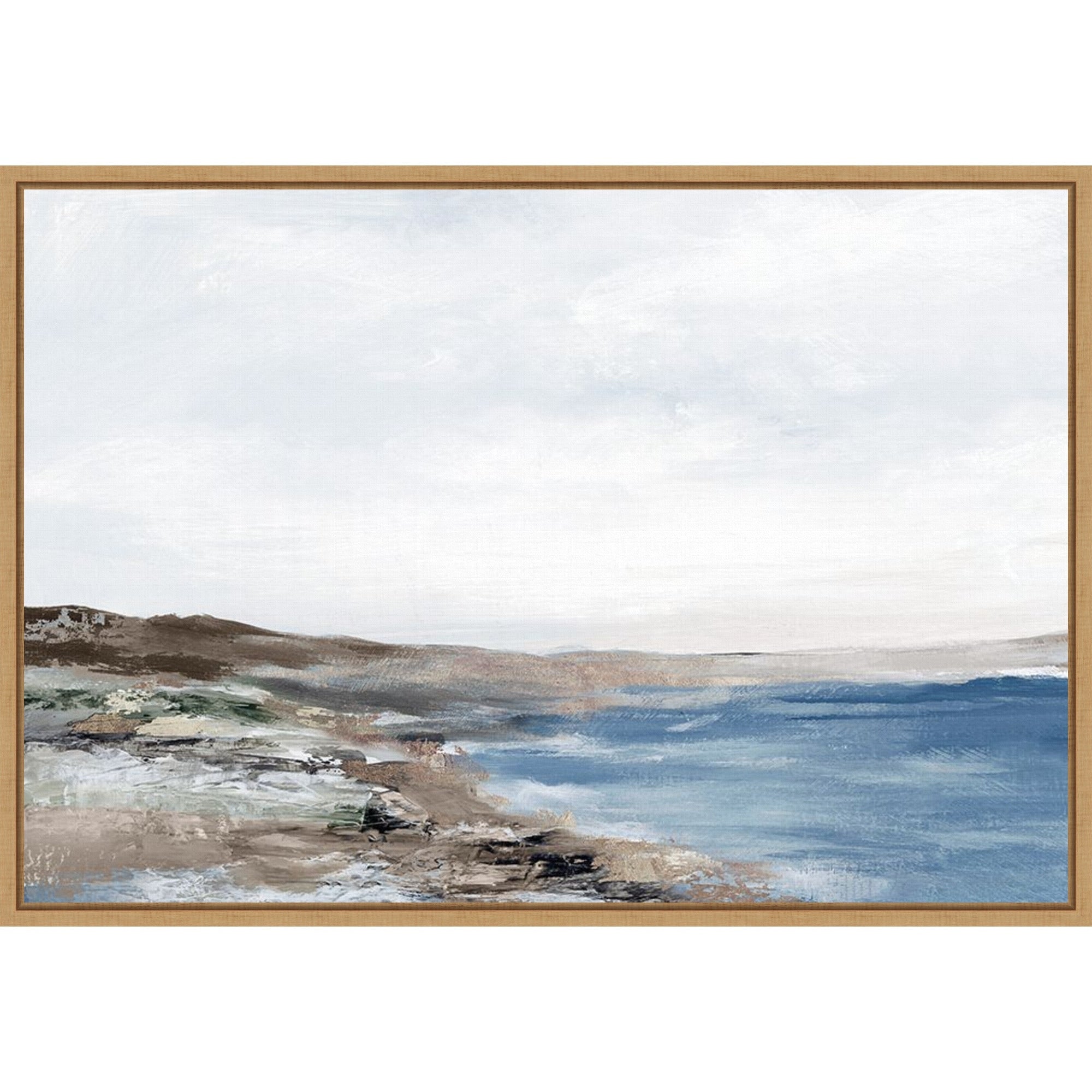Coastal Serenity Under Vast Sky By Pi Studio Framed Canvas Wall Art Print
