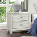 Coastal Style Nightstand Antique White Finish With Dovetail Drawers