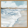 Coastal Waves And Sand Harmony By Pi Studio Framed Canvas Wall Art Print