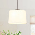 Coastal Style 3 Light Tapered Linen Fabric Pendant 19.7 In