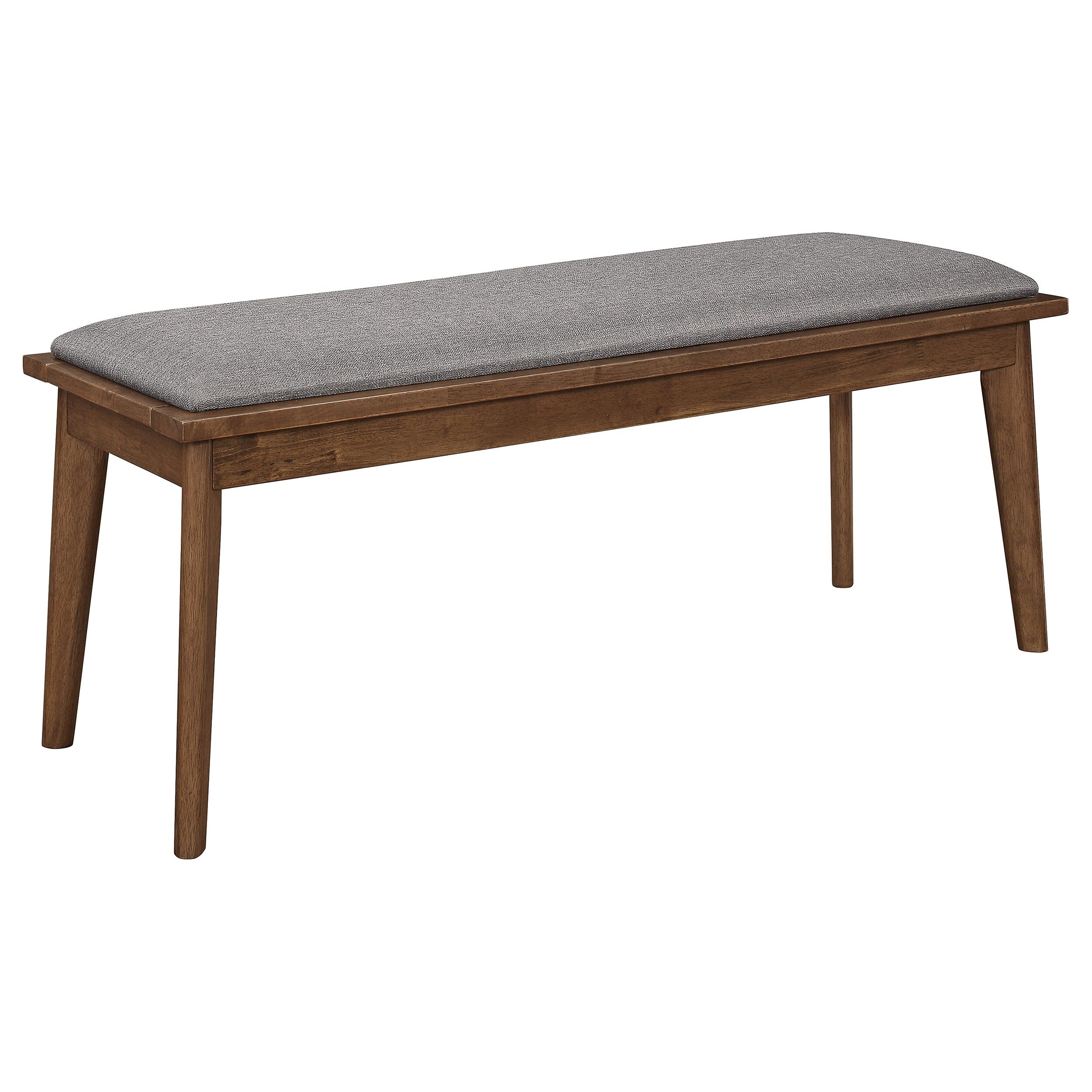 Carson Carrington Funen Grey And Natural Walnut Upholstered Dining Bench