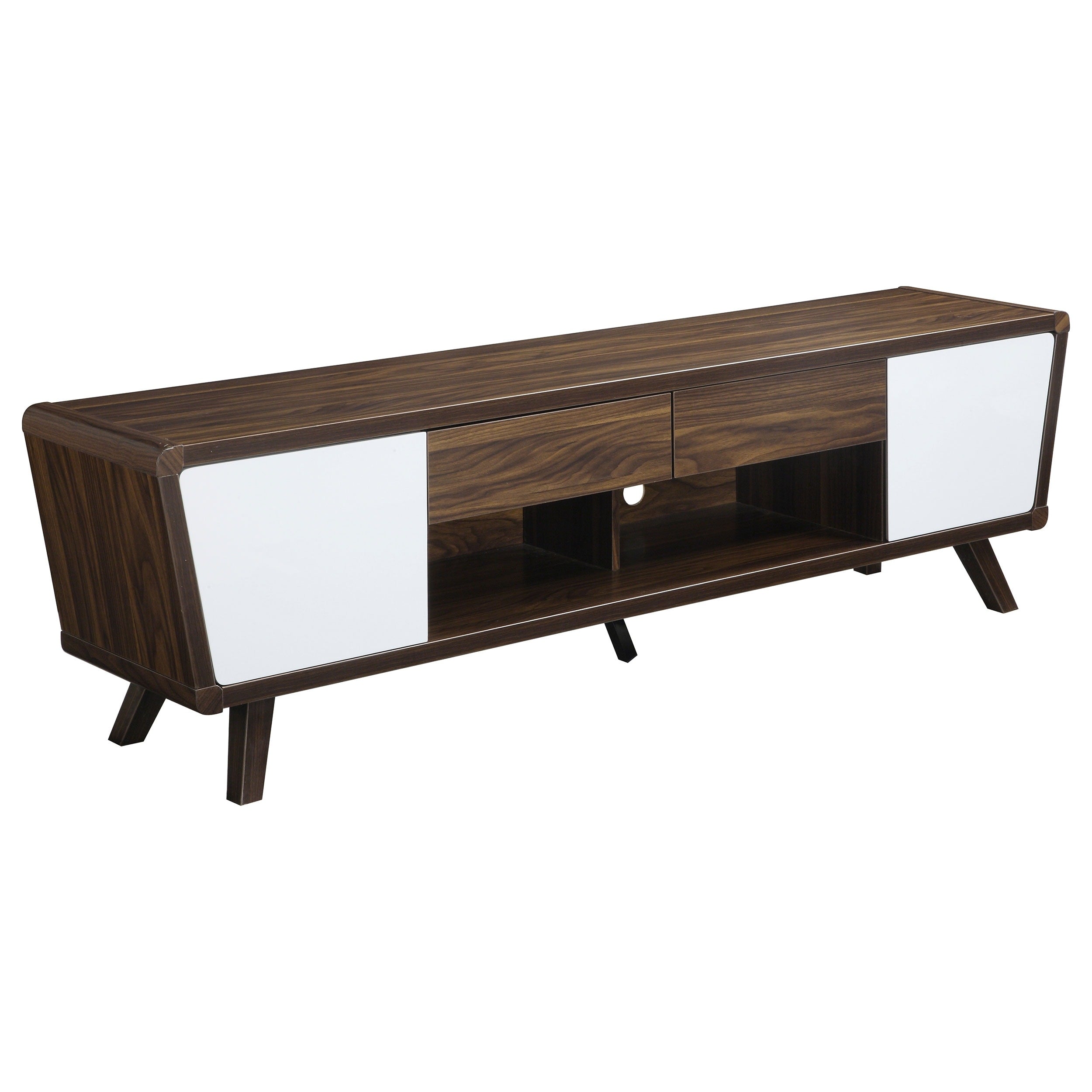 Mid Century Modern Dark Walnut Tv Console
