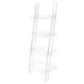 Amaturo Clear Acrylic 4 Shelf Ladder Bookcase