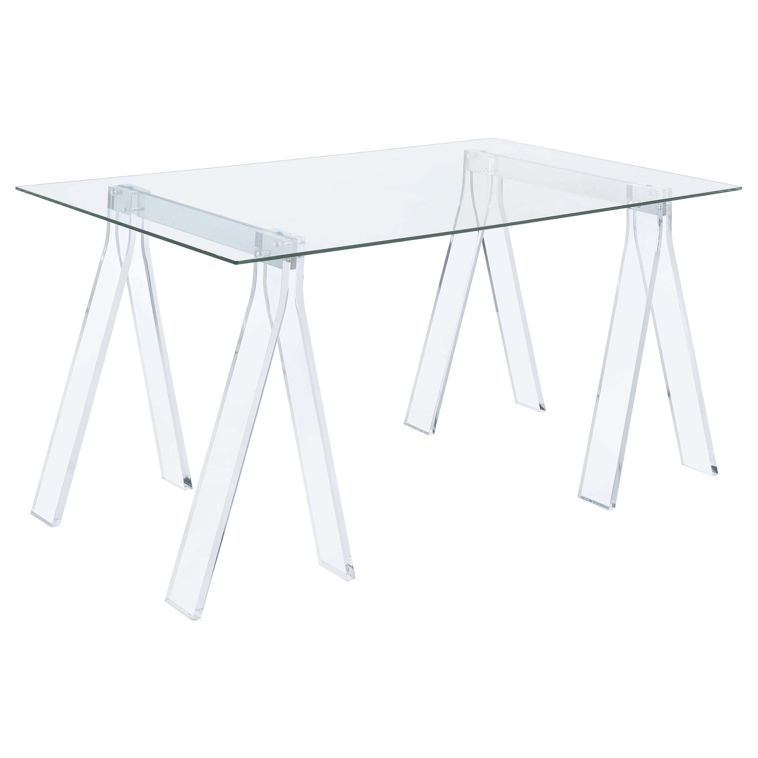 Amaturo Clear Acrylic Sawhorse Writing Desk