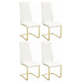 Silver Orchid Valkyrien White And Gold Dining Side Chairs Set Of 4