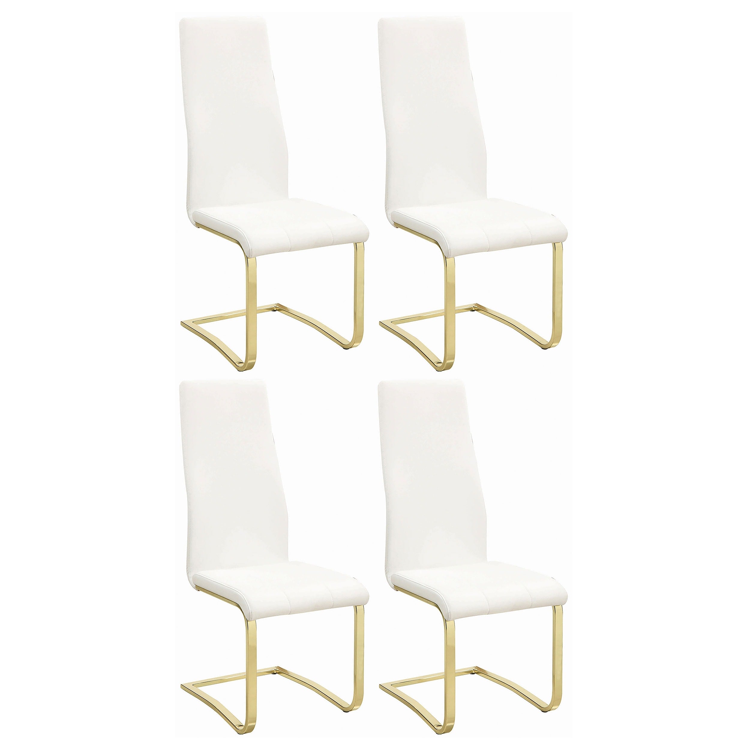 Silver Orchid Valkyrien White And Gold Dining Side Chairs Set Of 4
