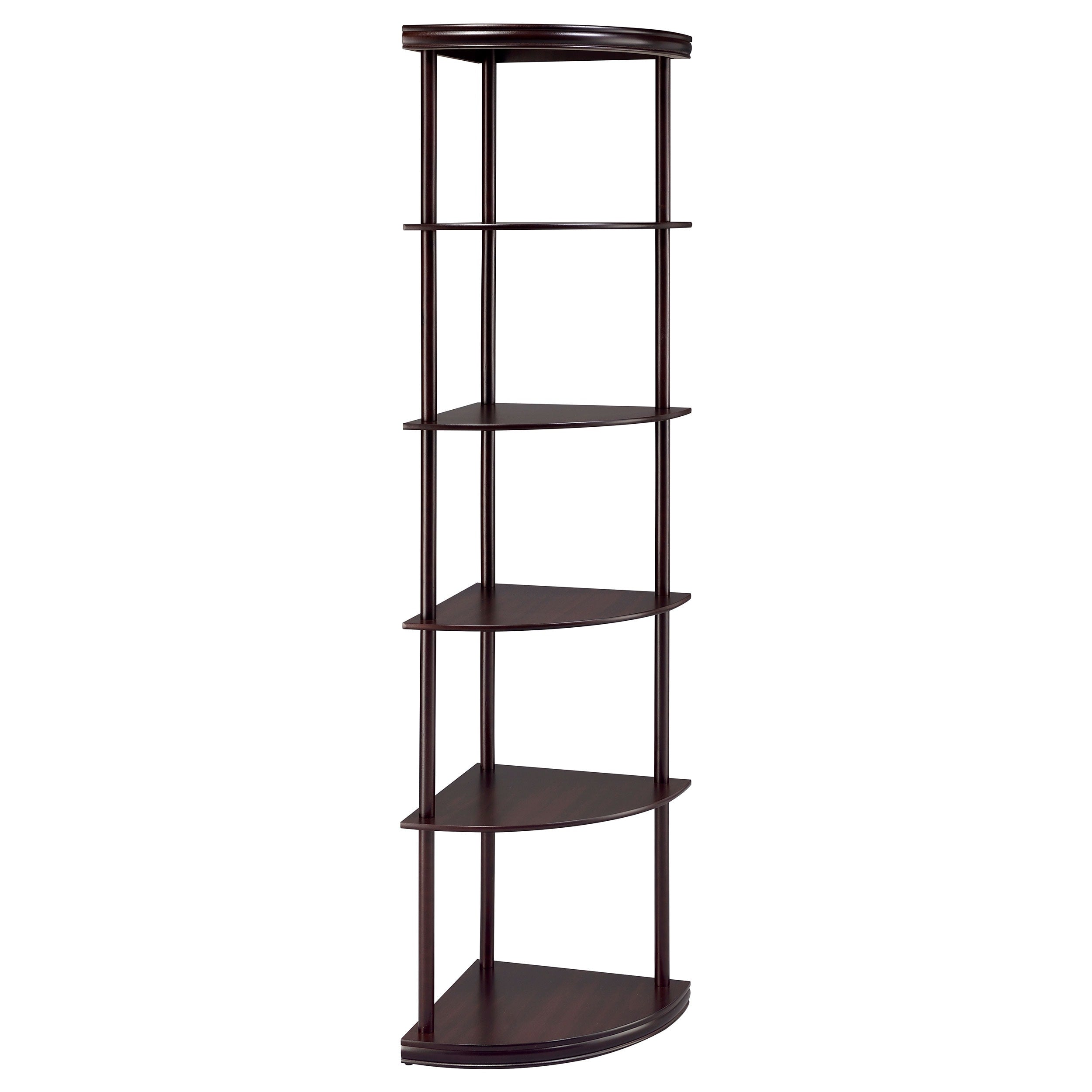 Cappuccino 5 Shelf Corner Bookcase