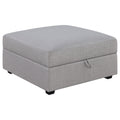 Strick Bolton Merlino Grey Upholstered Storage Ottoman