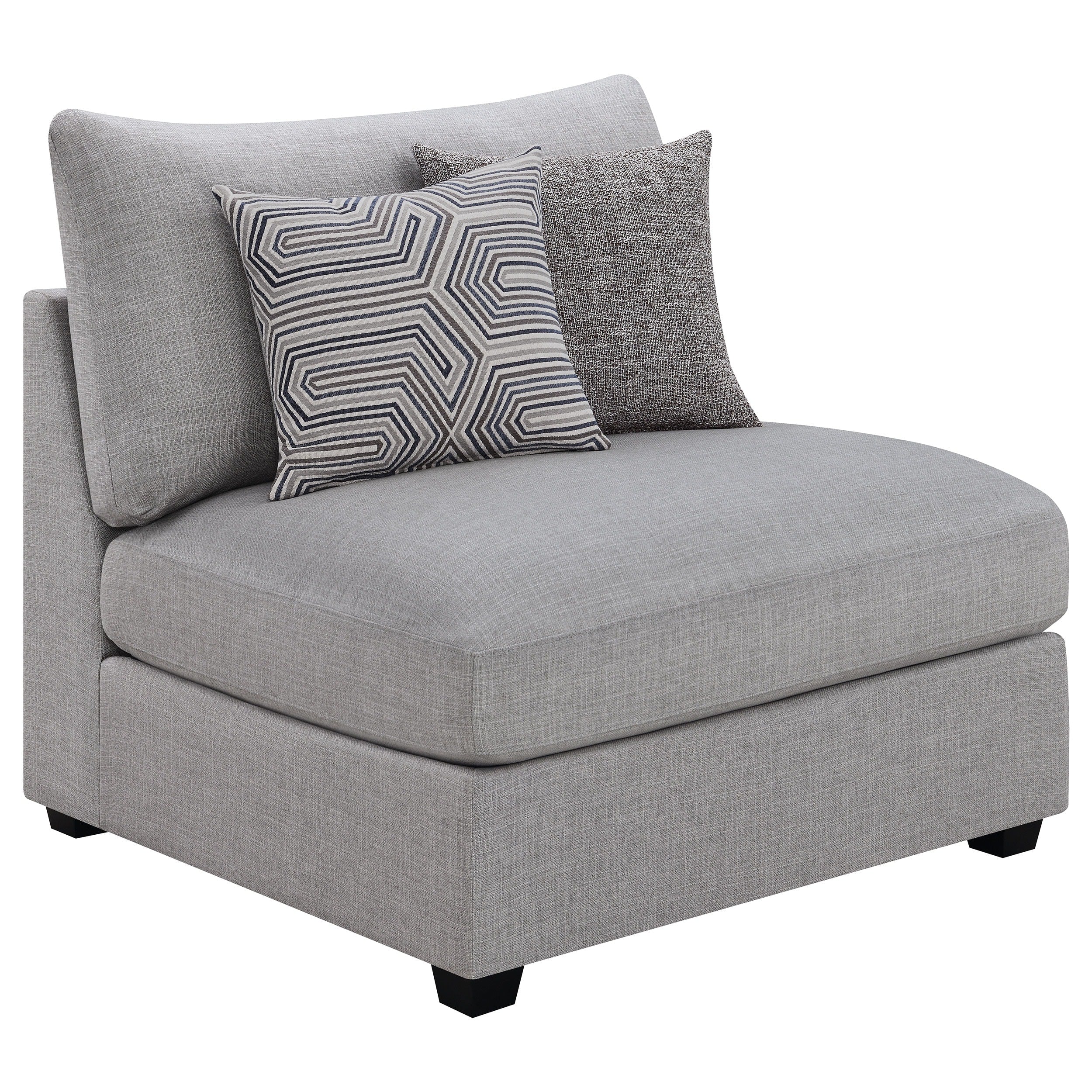 Cambria Grey And Black Upholstered Armless Chair