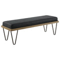 Carbon Loft Xenophen Black And Natural Upholstered Accent Bench