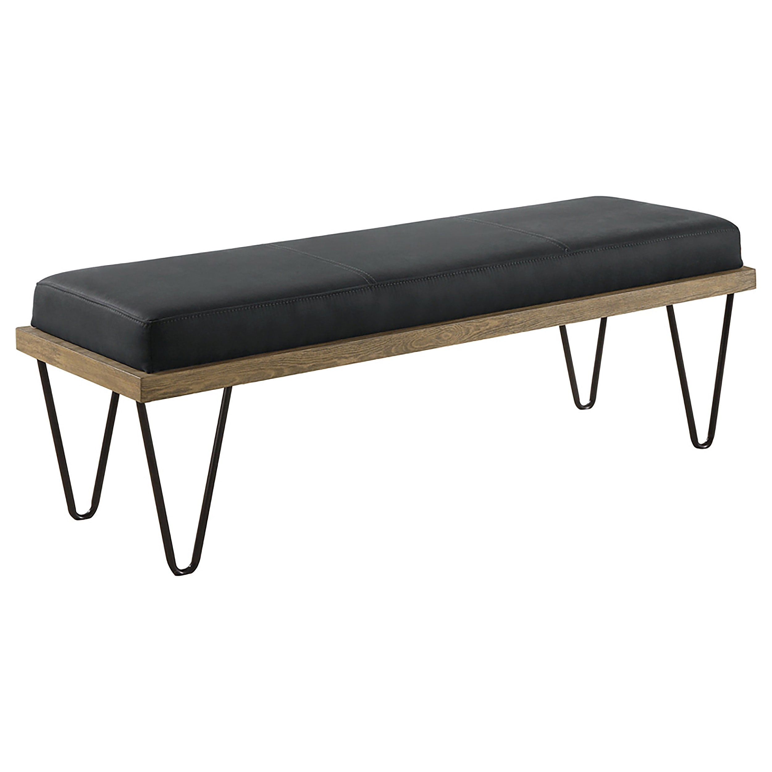 Carbon Loft Xenophen Black And Natural Upholstered Accent Bench