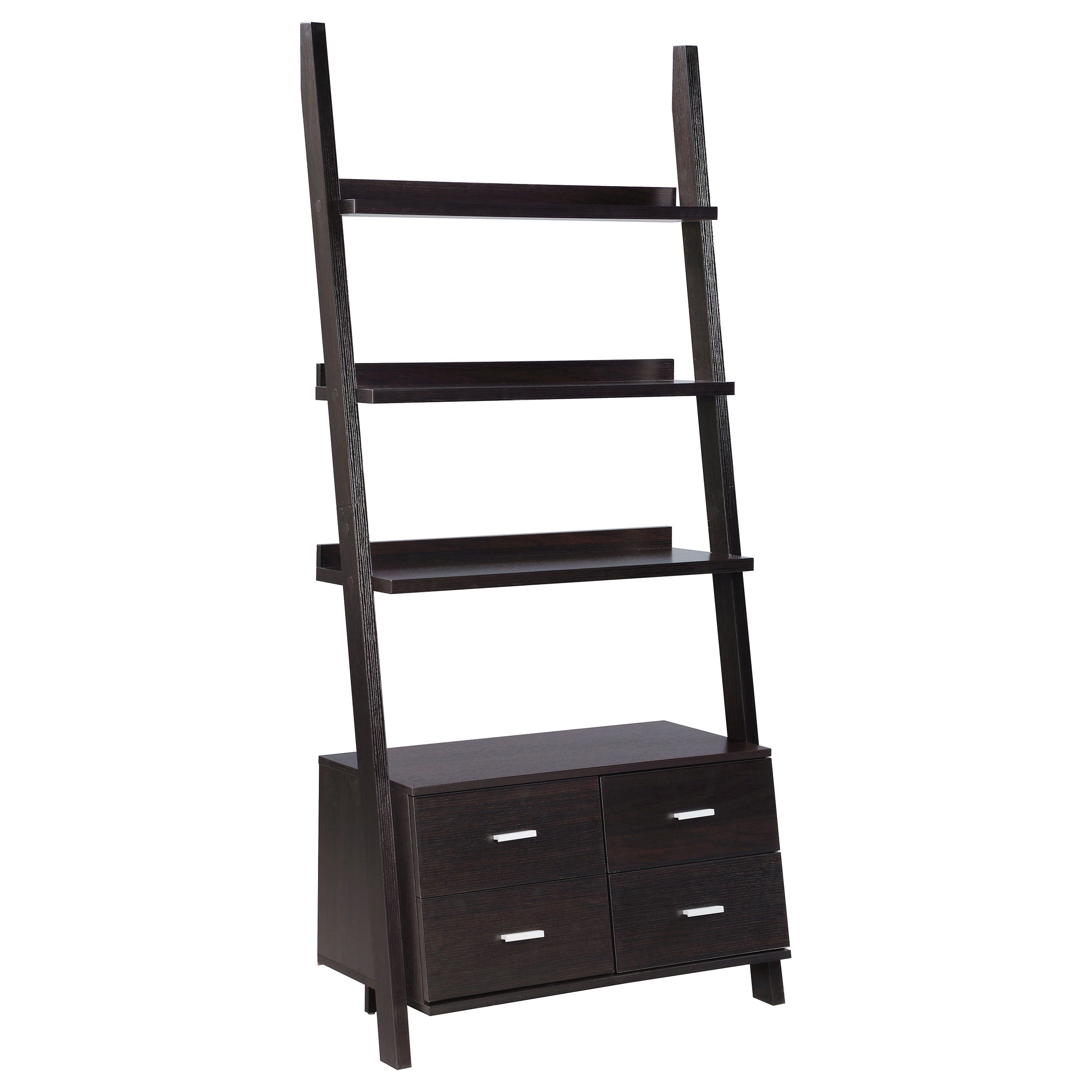 Coaster Company Cappuccino 4 Shelf 4 Drawer Ladder Bookcase